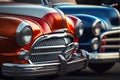 Close-up of generic and unbranded car fronts, Generative Ai Royalty Free Stock Photo