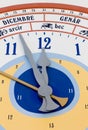 Close-up on Giant Calendar Wall Clock