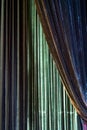 Close-up of the giant curtain on the auditorium stage