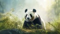 Close up of a Giant panda in a forest Royalty Free Stock Photo