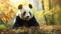 Close up of a Giant panda in a forest Royalty Free Stock Photo