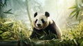 Portrait of a Giant panda in a forest Royalty Free Stock Photo