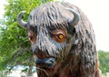 Close-Up of a Giant Statue Of A Bison