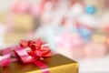 Close up gift box and blurred background Royalty Free Stock Photo