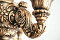 Close-up of a gilded faucet detail. Luxurious gold tap with ornate embellishments. Concept of opulent design, intricate Royalty Free Stock Photo