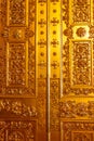 Close-up of gilded ornate door