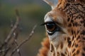 Close up of a giraffe head during a safari trip, animals, wildlife