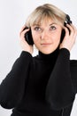 Close-up of a girl with headphones