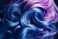 Close-up on a girl\'s colored hair. Generative AI