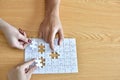 Jigsaw puzzle piece.Finally finding solution. Royalty Free Stock Photo