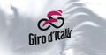 Close-up of Giro d\'Italia flag waving in the wind