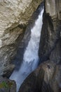 Close-up of glacial Trummelbachfalle Trummelbach Falls