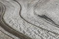 Close-up of a glacier with its glacier clefts Royalty Free Stock Photo