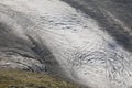 Close-up of a glacier with its glacier clefts Royalty Free Stock Photo