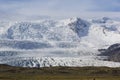 Close-up of the glacier Vatnajokull with its many glacier clefts Royalty Free Stock Photo