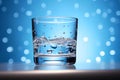 Close-up of a glass with clear water being poured. Fresh and healthy hydration captured in motion Royalty Free Stock Photo