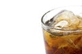 Close Up Glass of cola with ice. Isolated Royalty Free Stock Photo