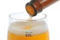 Filling a glass of fresh lager beer close-up Royalty Free Stock Photo