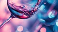 A close up of a glass filled with red wine, AI Royalty Free Stock Photo