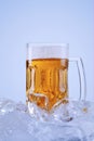 Close up of glass fulled foam from cold beer Royalty Free Stock Photo