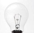 Close up on a glass incandescent light bulb