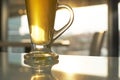 Close up glass of jasmine tea