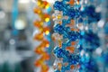 a close up of a glass object with beads, Explore the beauty of a protein crystallography experiment Royalty Free Stock Photo