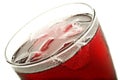 Close up of a glass of red fruit juice Royalty Free Stock Photo