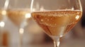 Close-up of a Glass of Sparkling Ros? Wine with Bubbles Royalty Free Stock Photo