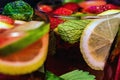 Homemade lemonade with strawberries and mint Royalty Free Stock Photo