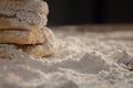 Close up of glazed Cookies or With Powdered Sugar Royalty Free Stock Photo