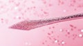 Pink Glitter Makeup Brush Macro Shot, Sparkle and Shine Cosmetic Tool on Pastel Background Royalty Free Stock Photo