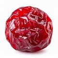 Close Up of a Glossy Red Dried Cranberry on a White Background Royalty Free Stock Photo