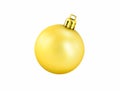 single shiny golden christmas ball isolated on white background, bauble for christmas party decoration Royalty Free Stock Photo