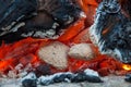 Close up of glow of embers