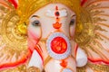 Close up of God Ganesh colorful image with the Om symbol