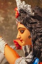 Close Up of Goddess Durga at Kumartuli Royalty Free Stock Photo