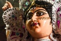 Close up of Goddess Maa Durga Idol. A symbol of strength and power. Portrait was taken during Durga Puja celebrations from a Royalty Free Stock Photo