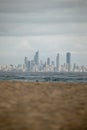 Close Up of the Gold Coast Skyline in Australia from the Beach Royalty Free Stock Photo