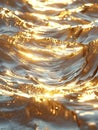 a close up of a gold colored liquid with waves