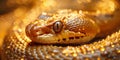 Close-up. Gold colored snake Royalty Free Stock Photo