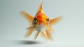 A close up of a gold fish swimming in the water, AI