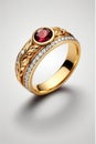 Close up of the gold gemstone ring,Generative AI Royalty Free Stock Photo