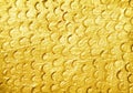 Gold paint surface in curve line seamless patterns on concrete wall Royalty Free Stock Photo