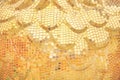 Gold stained glass sparkle decorative in temple abstract background Royalty Free Stock Photo