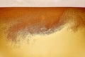 Close-up of golden beer being poured from tap into chilled glass. Drink golden color with thick, white head of foam Royalty Free Stock Photo
