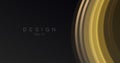 Close up golden blend gradient circles close up, right side of the composition with place for copy, dark backdrop Royalty Free Stock Photo