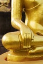 Close up golden buddha statue in the temple of Thailand Royalty Free Stock Photo
