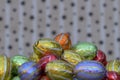 Close Up Golden Chocolate Eggs At Amsterdam The Netherlands 27-3-2022 Royalty Free Stock Photo