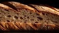 A close up of a golden and crispy artisanal bread crust Royalty Free Stock Photo